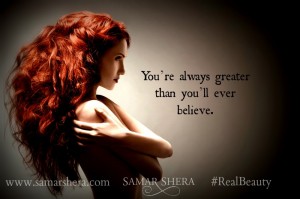 Female empowerment quote you're always greater than you'll ever believe by Samar Shera